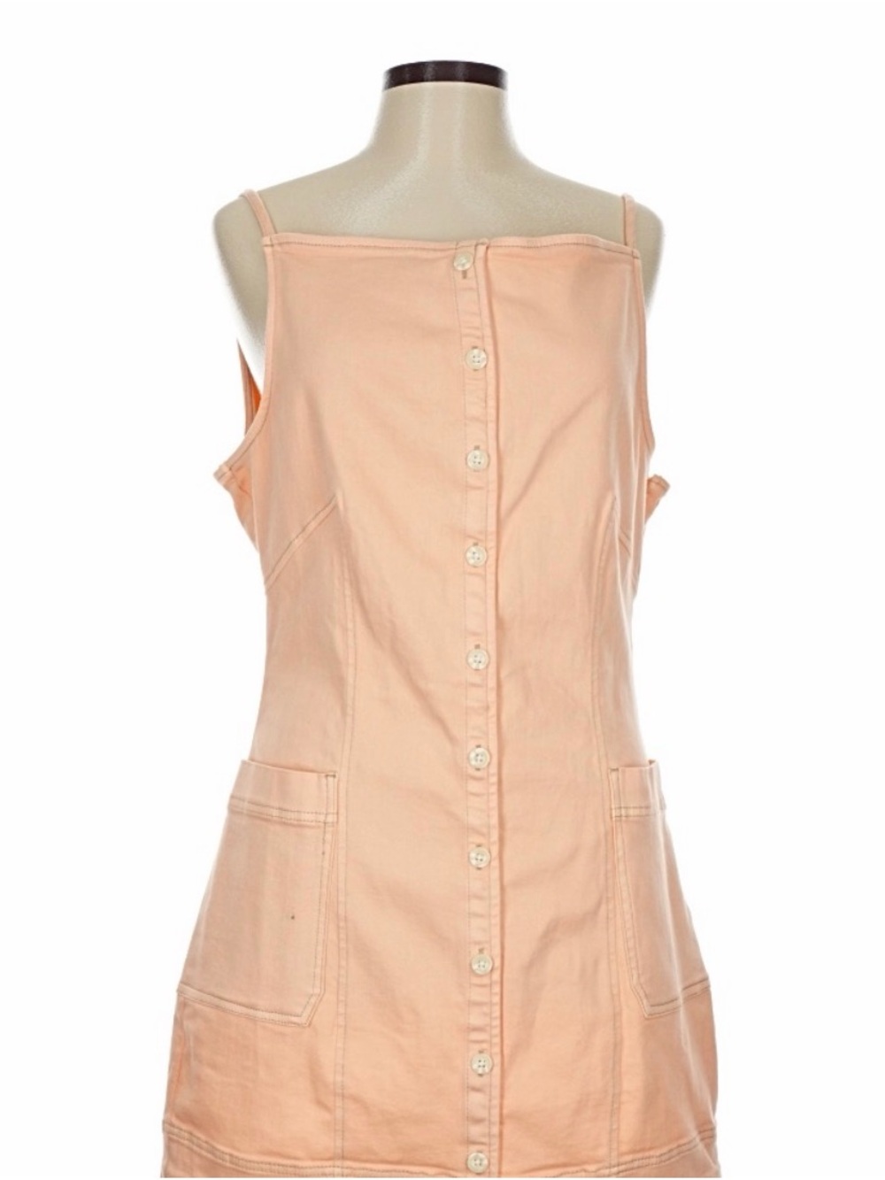 NWOT - Peach Button-Front Denim Mini Dress